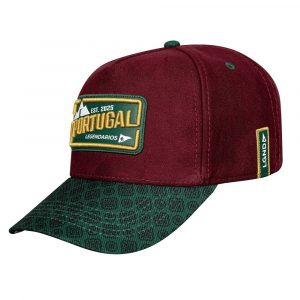 Gorra snapback color vino con visera verde - Portugal
